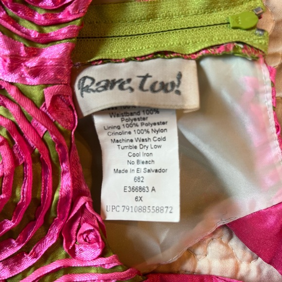 Rare Too, Girls size 6x. Pink and green dress. - Picture 3 of 3